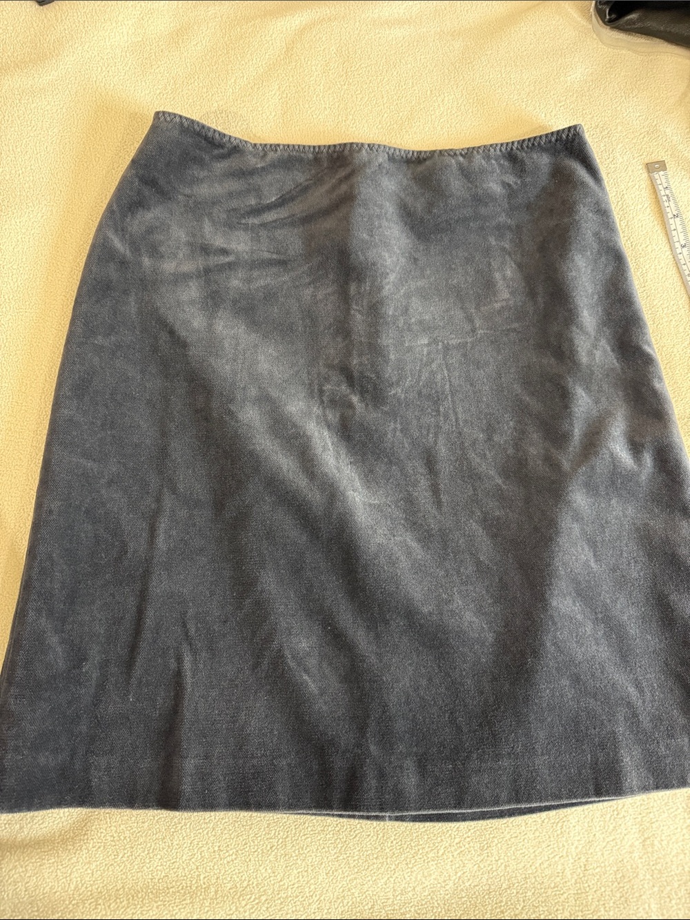 J. Crew Navy Suede-Look velvet velour Pencil Skirt